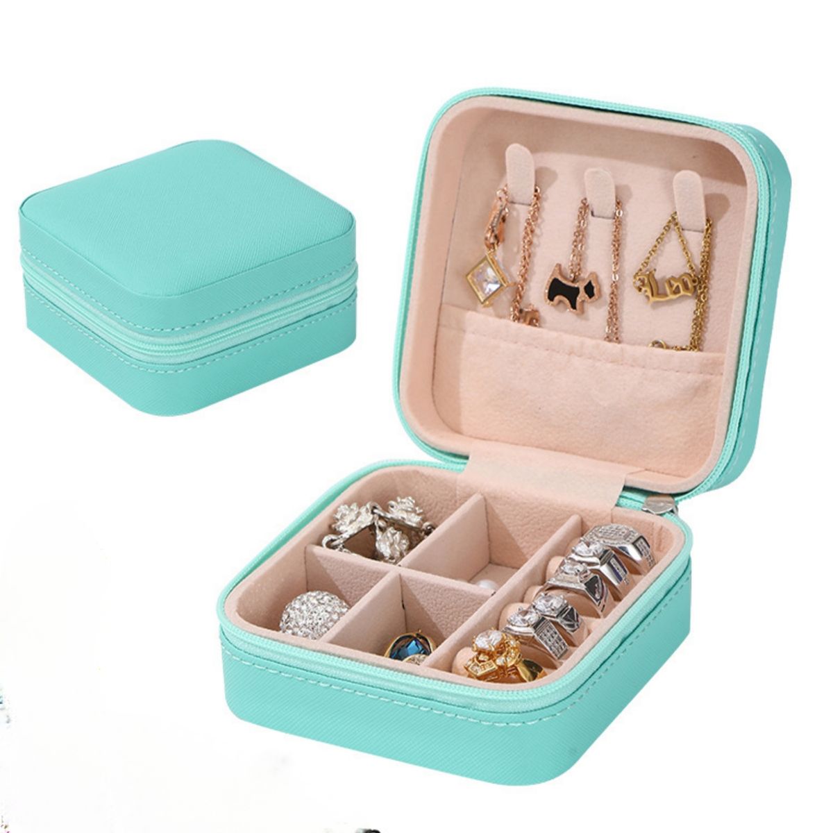 GENERICO - Mini joyero cofre organizador de joyas para viaje