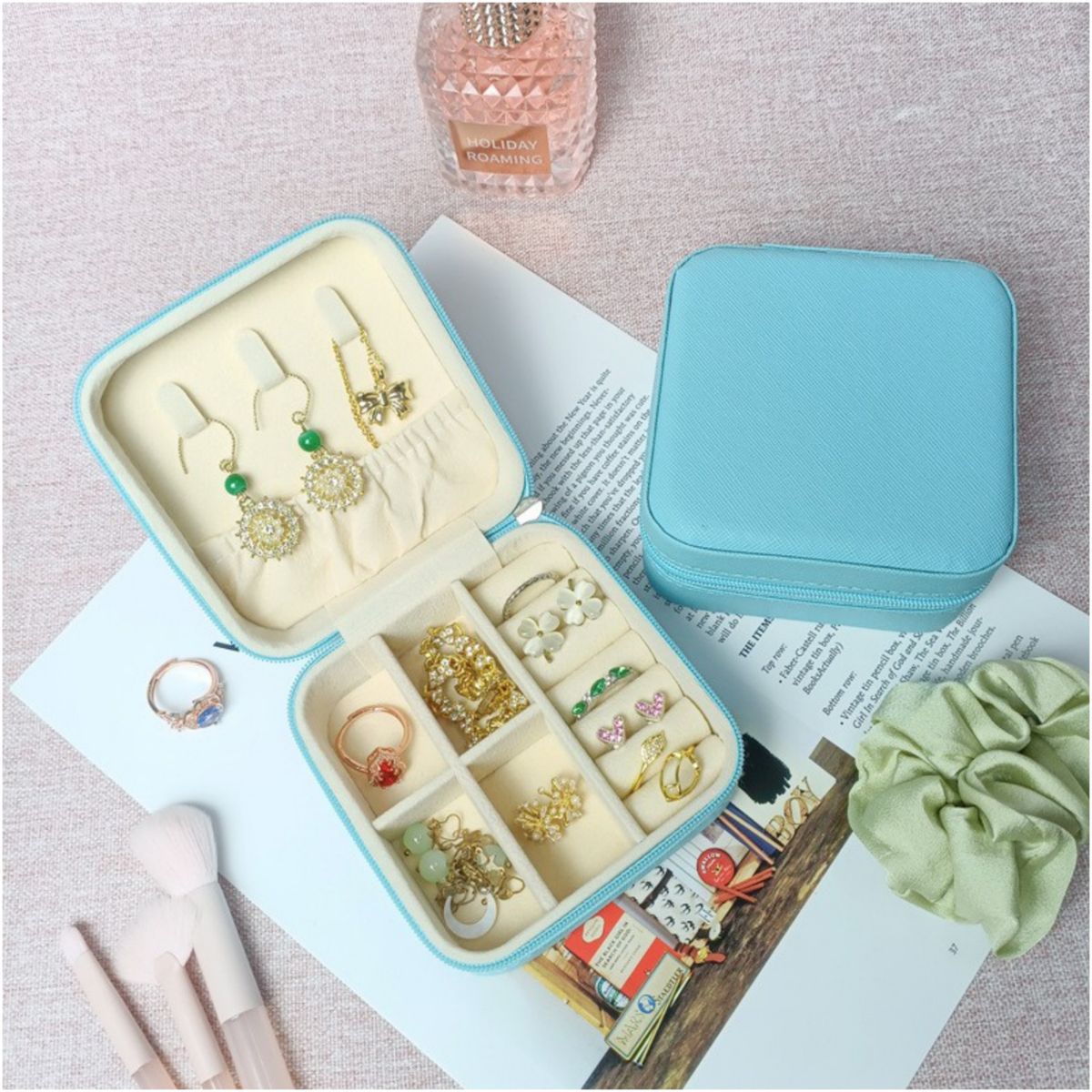 GENERICO - Mini joyero cofre organizador de joyas para viaje