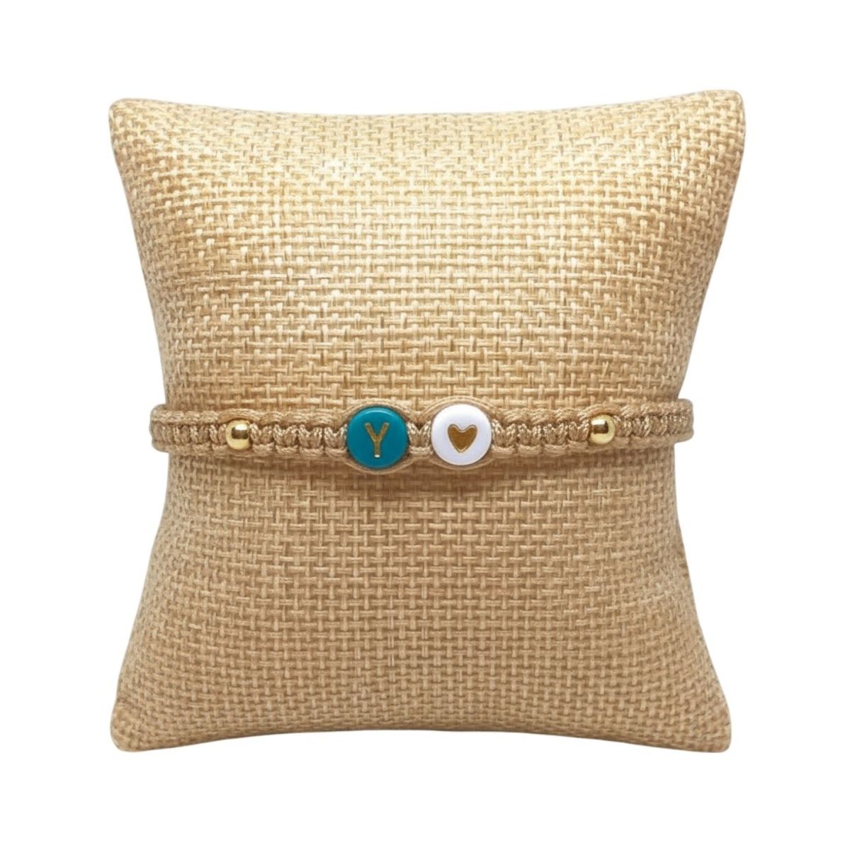 LUCYANA JOYAS Y ACCESORIOS - Pulsera Mujer de Hilo Nombre Letra Inicial Y y Corazón - Joyas Lucyana