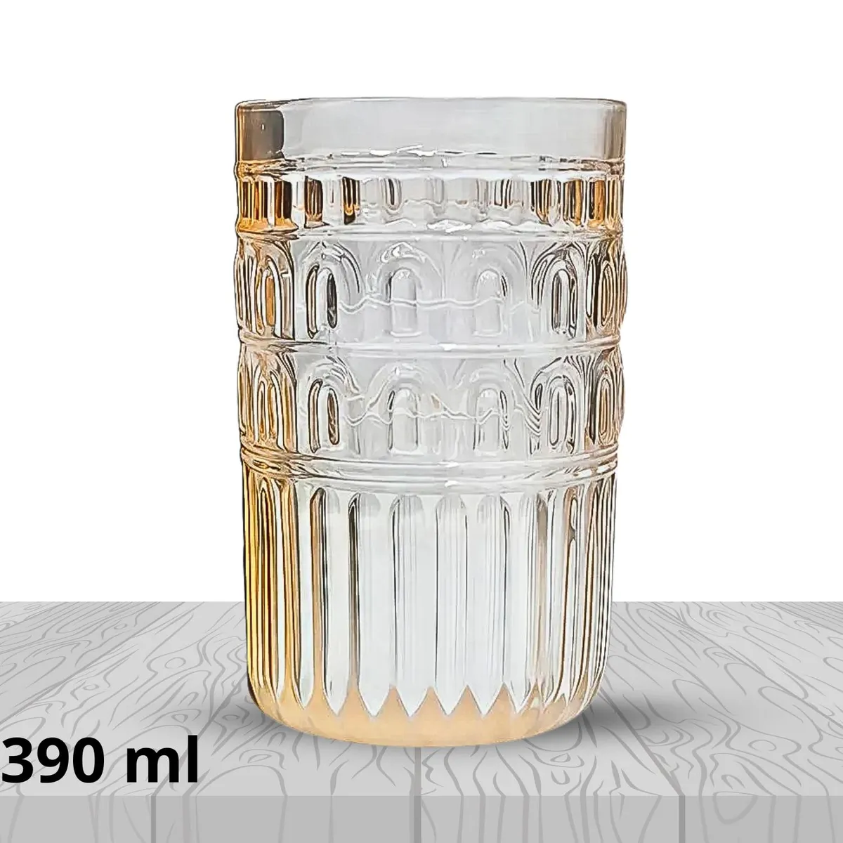 Ichimatsu - Set de vasos labrados Griego Amarillo 390 ml x6 piezas