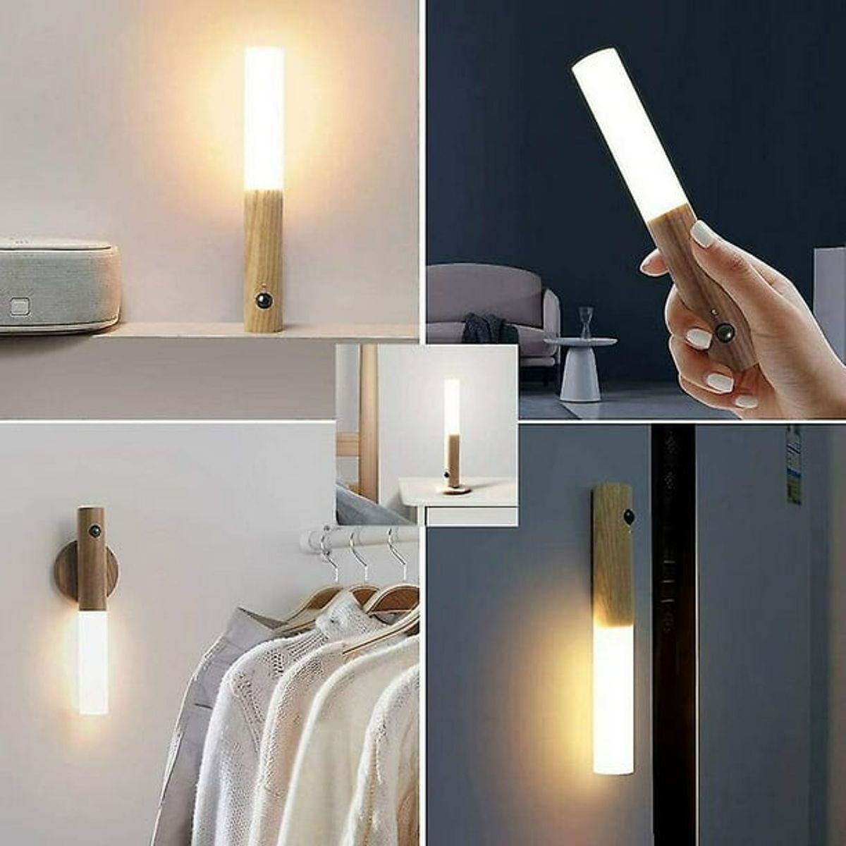 GENERICO - Lámpara Decorativa De Pared Luz Led Recargable Con Sensor