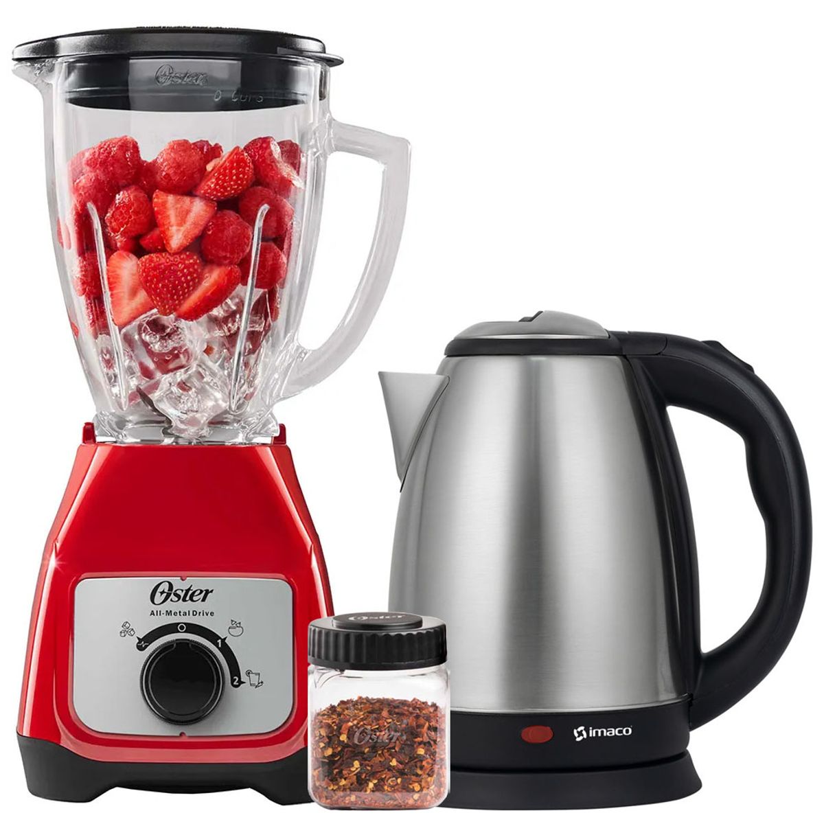 OSTER - Licuadora Oster con Control de Perilla BLSTKAGRRD + Hervidor Imaco