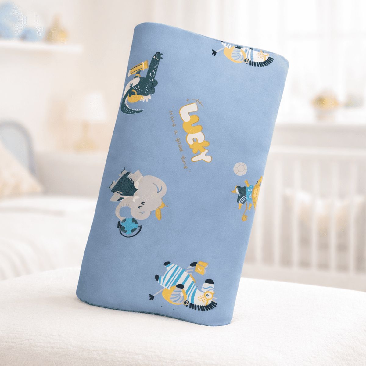 GENERICO - Pack x2 Almohadas Infantiles Celeste Suaves Cómodas y Seguras