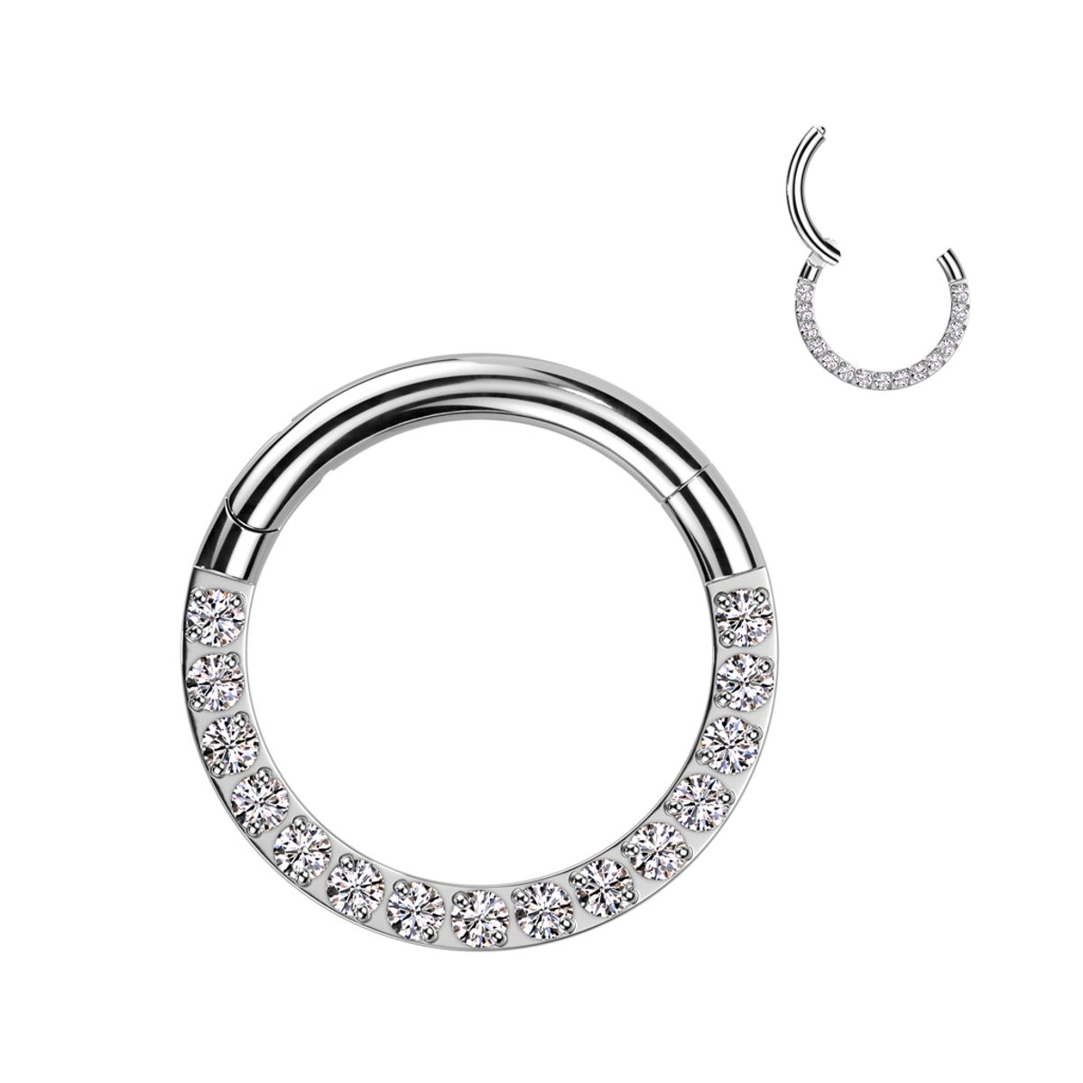 ADR JOYERIA CORPORAL - Piercing Argolla Zircones Septum Daith Titanio ADR Joyería Corporal