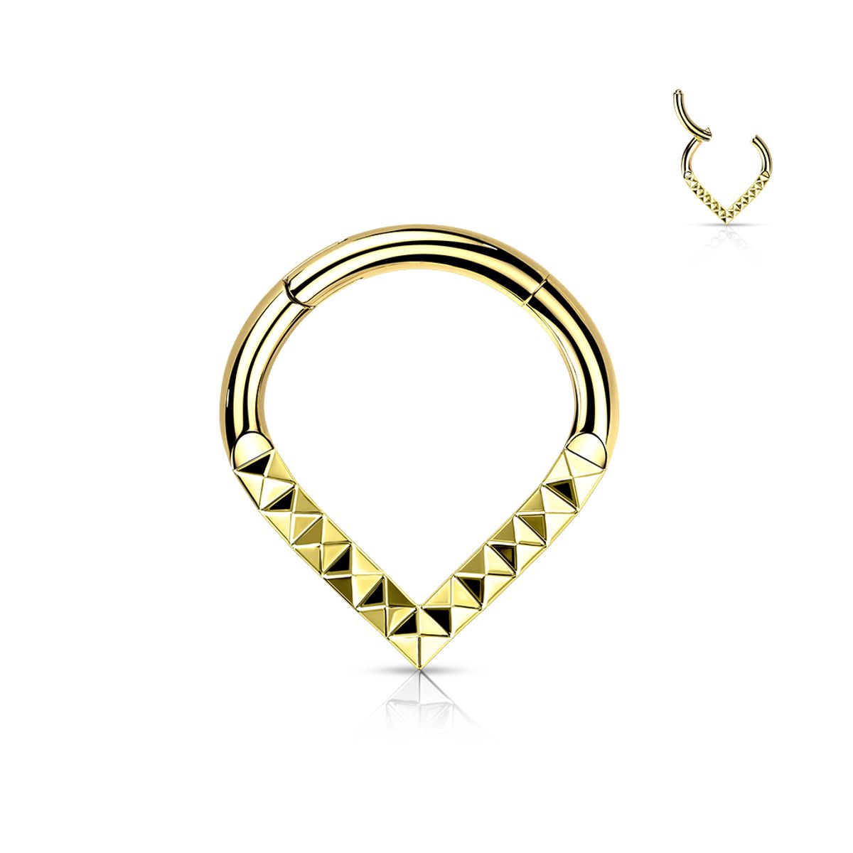 ADR JOYERIA CORPORAL - Piercing Argolla Bisel en V Septum Daith Titanio ADR Joyería Corporal