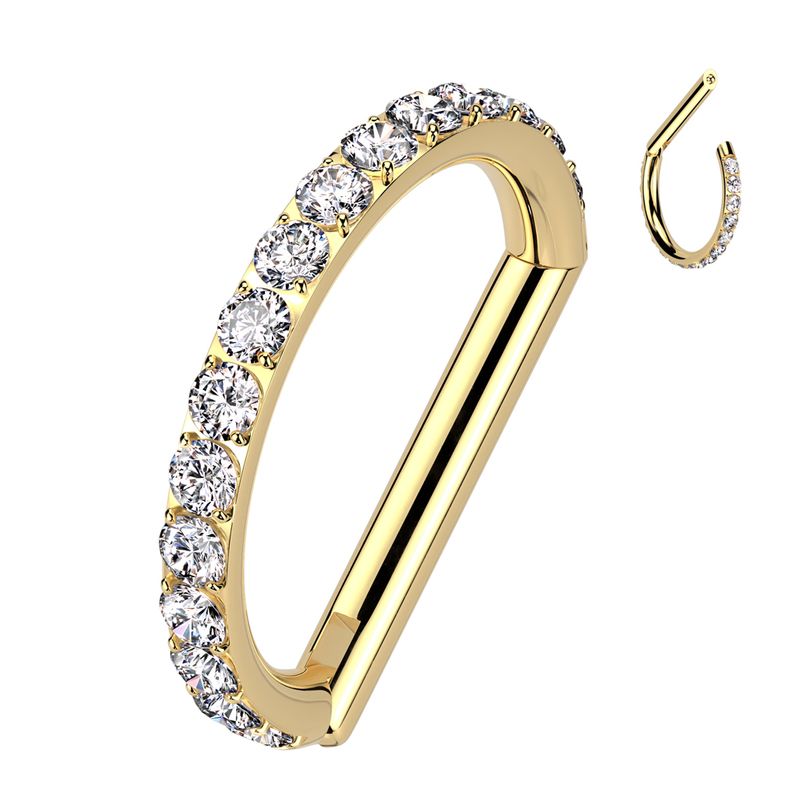 ADR JOYERIA CORPORAL - Piercing Argolla Zircones D Orej Titanio ADR Joyería Corporal