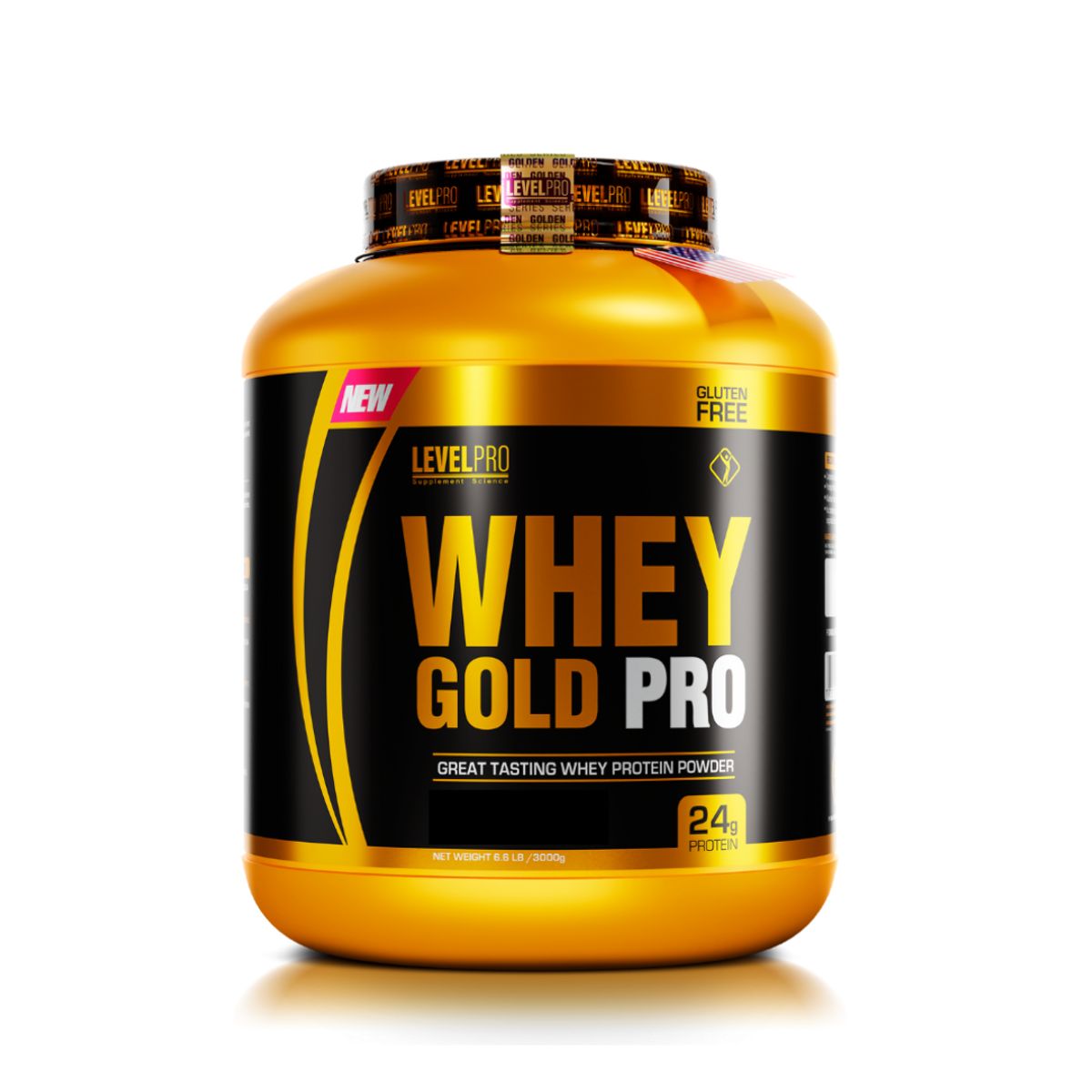 LEVEL PRO - Whey Gold Pro 3 Kg - Vainilla + Shaker + 2 Sachet Whey Gold Pro