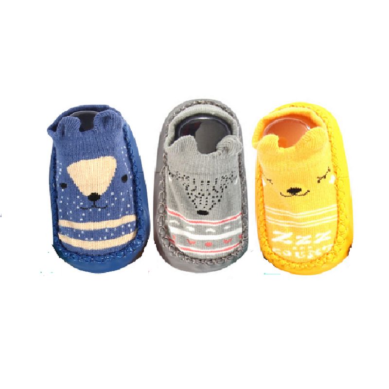 GENERICO - Zapamedias Bebé Antideslizantes 12 cm - Pack x 3 Unidades