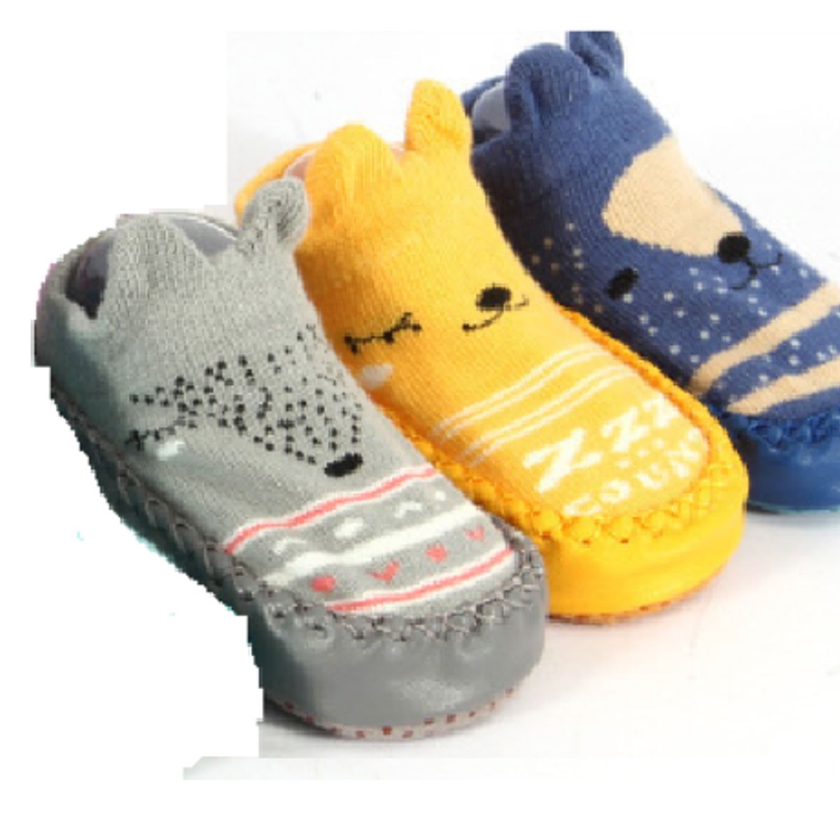 GENERICO - Zapamedias Bebé Antideslizantes 12 cm - Pack x 3 Unidades