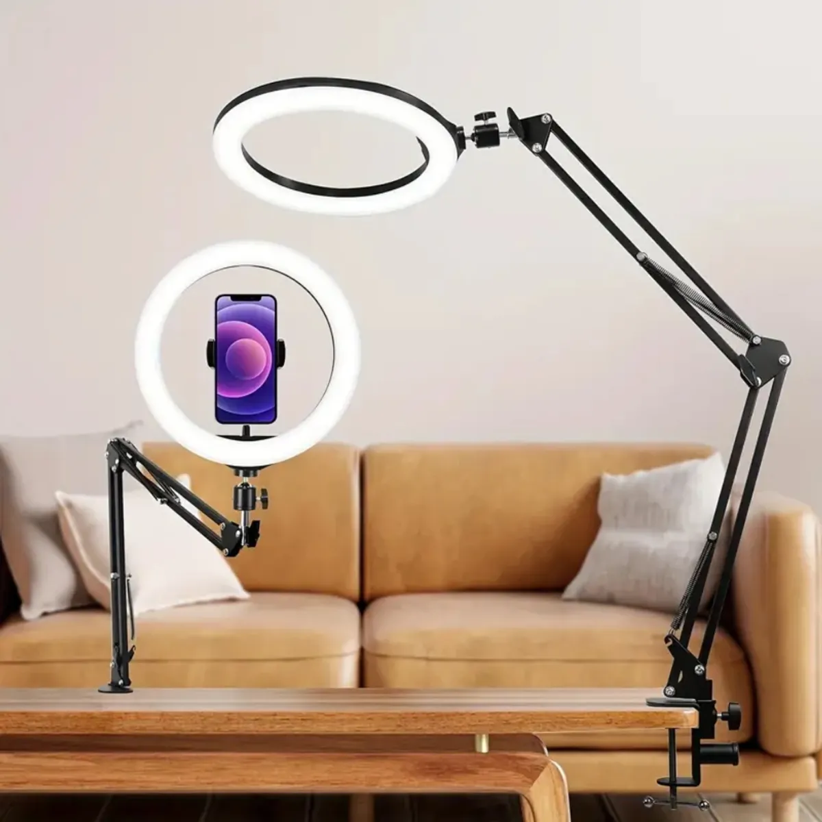 GENERICO - Aro Led 25 cm con Soporte Plegable para Escritorio Cama