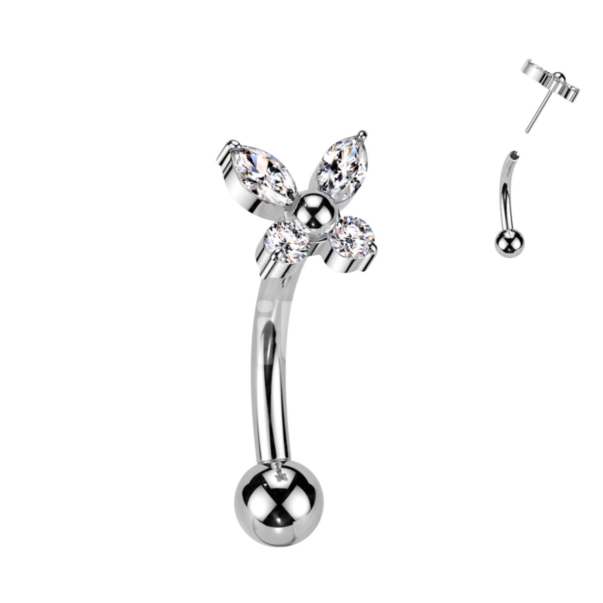 ADR JOYERIA CORPORAL - Piercing Ceja Curvo Monarca Oreja Rook Titanio ADR Joyería Corporal