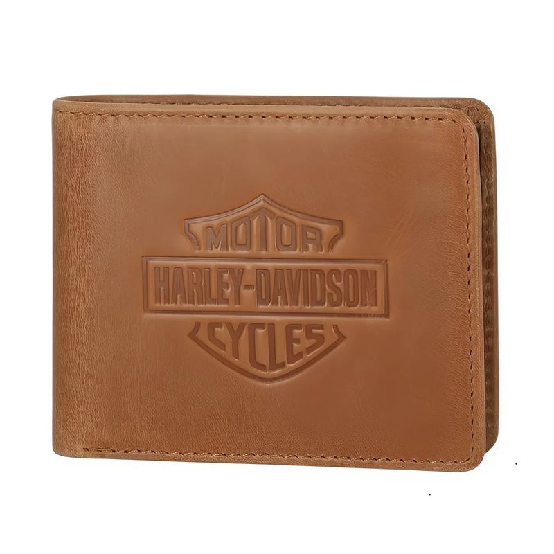 HARLEY DAVIDSON - BILLETERA HOMBRE CUERO GENUINO HARLEY DAVIDSON PROTECCION TARJETAS RFI