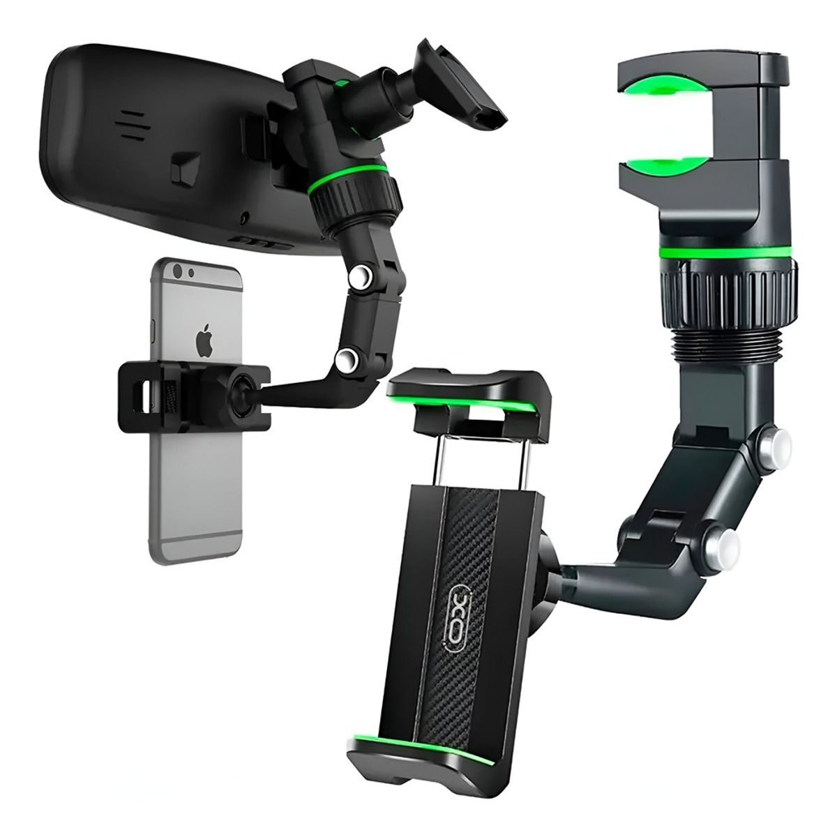XO - Soporte Holder Celular Universal Espejo Retrovisor Auto 360º