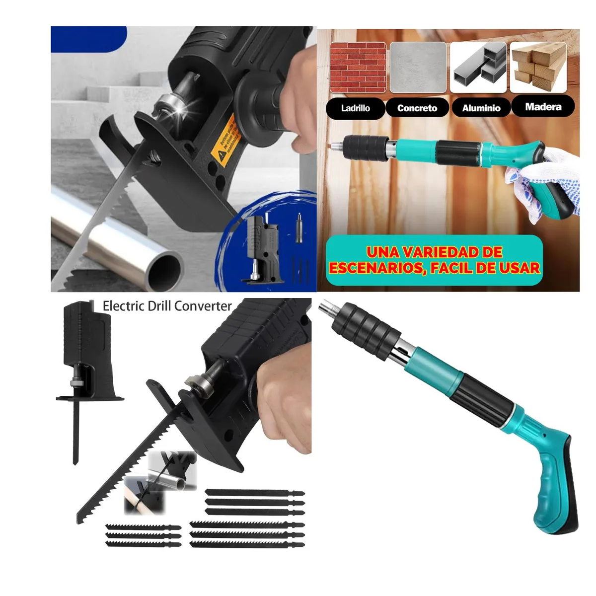 GENERICO - Pistola Fulminante De Clavos + Adaptador De Sierra