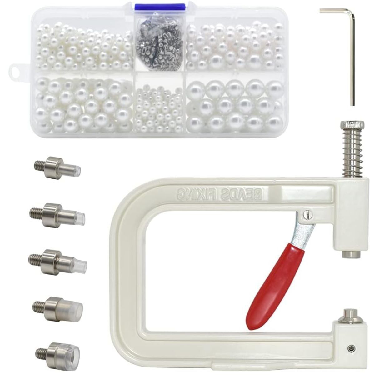 GENERICO - Máquina De Fijación De Remaches Con 5 Troquel Y 500 Perlas