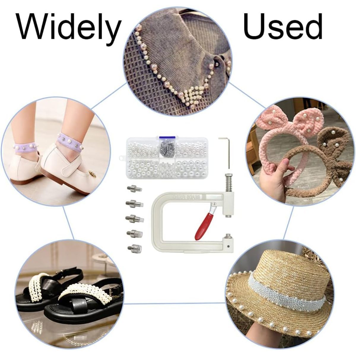 GENERICO - Máquina De Fijación De Remaches Con 5 Troquel Y 500 Perlas