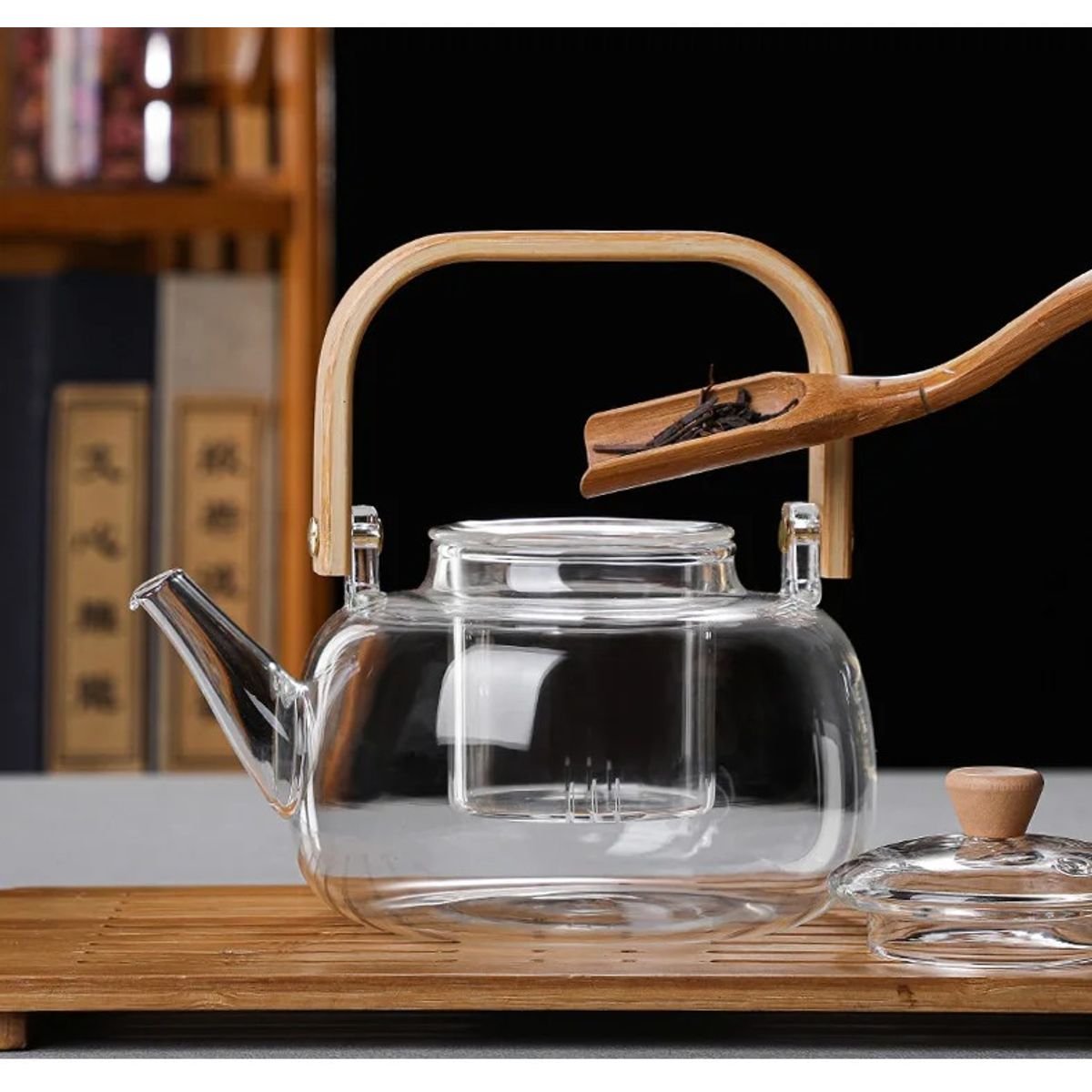 GENERICO - Tetera de vidrio de borosilicato con infusor 1000 ml