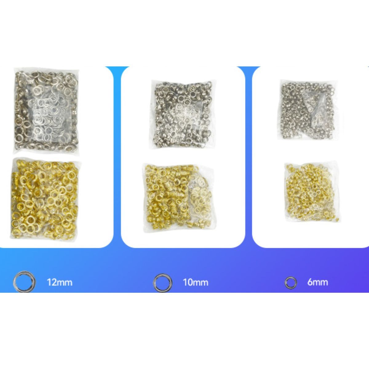 GENERICO - Máquina Troqueladora Con 6000 Ojales 6 Mm, 10 Mm Y 12 Mm