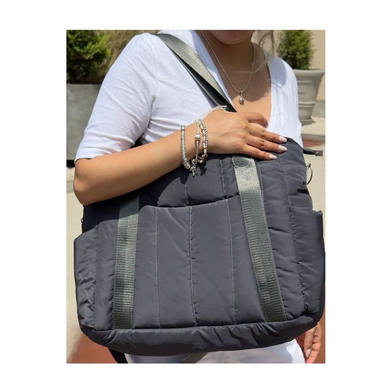 MORITA BAG STORE - BOLSO PUFFER MUJER PORTALAPTOP GRIS PREMIUM