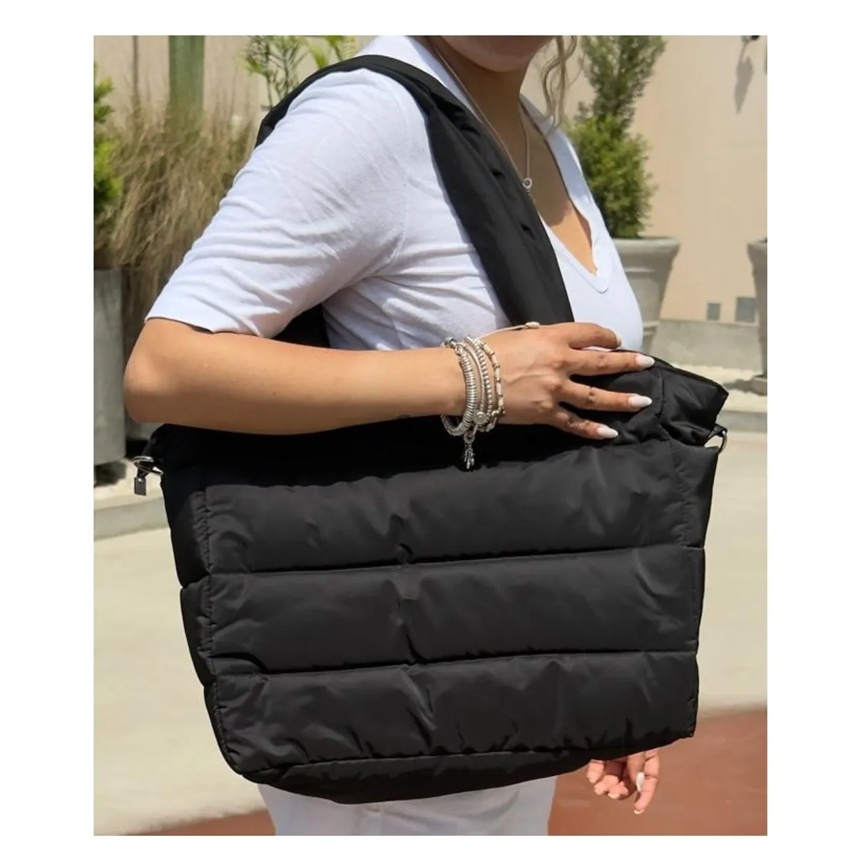 MORITA BAG STORE - BOLSO PUFFER PORTALAPTOP MUJER NEGRO DAILY