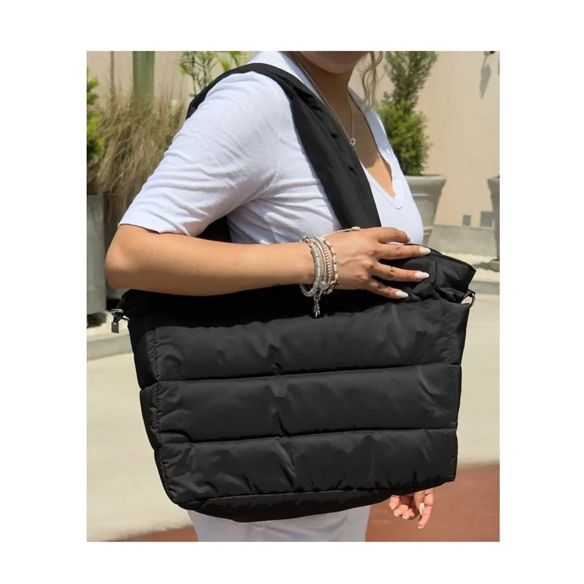 MORITA BAG STORE - BOLSO PUFFER PORTALAPTOP MUJER NEGRO DAILY