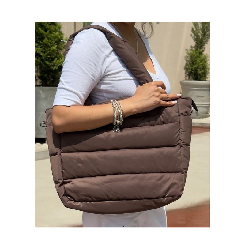 MORITA BAG STORE - BOLSO PUFFER PORTALAPTOP MUJER MARRON DAILY