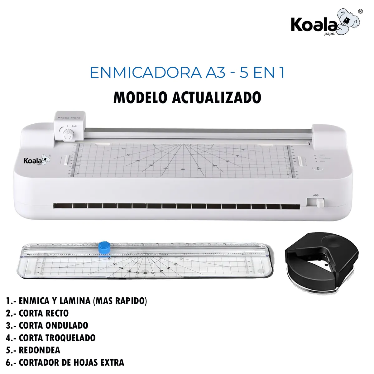 KOALA - Enmicadora Laminadora A3 Modelo 5 en 1 - Actualizacion