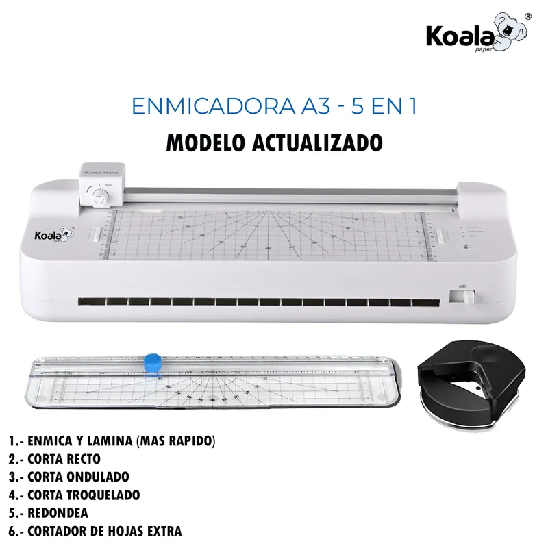KOALA - Enmicadora Laminadora A3 Modelo 5 en 1 - Actualizacion