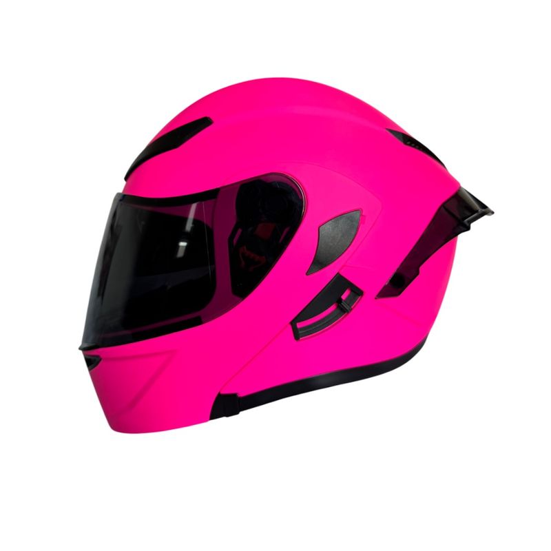 GENERICO - CASCO ABATIBLE XTREME ROSADO VISOR OSCURO L