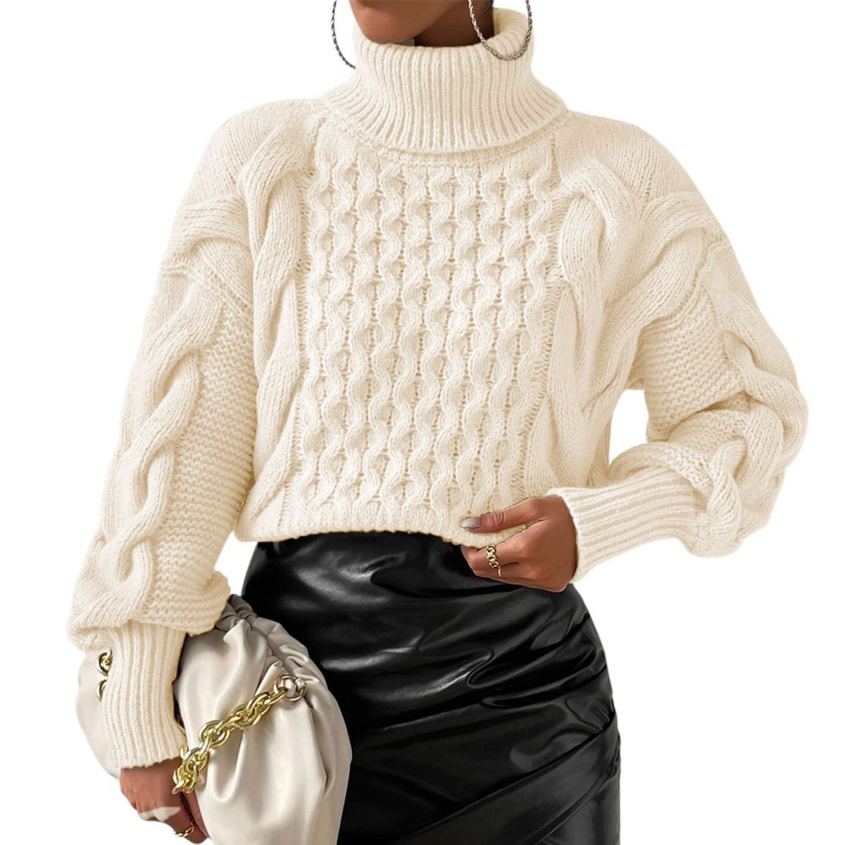 GENERICO - Chompa Mujer 52794153 Doble Cara 40C Sot-28 Color Hueso