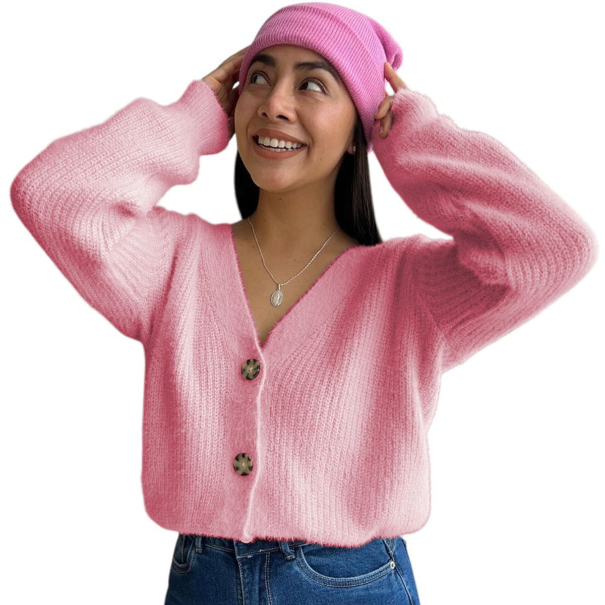 GENERICO - Chompa Abierta Mujer Dralom Peluche 463G-24 Color Api