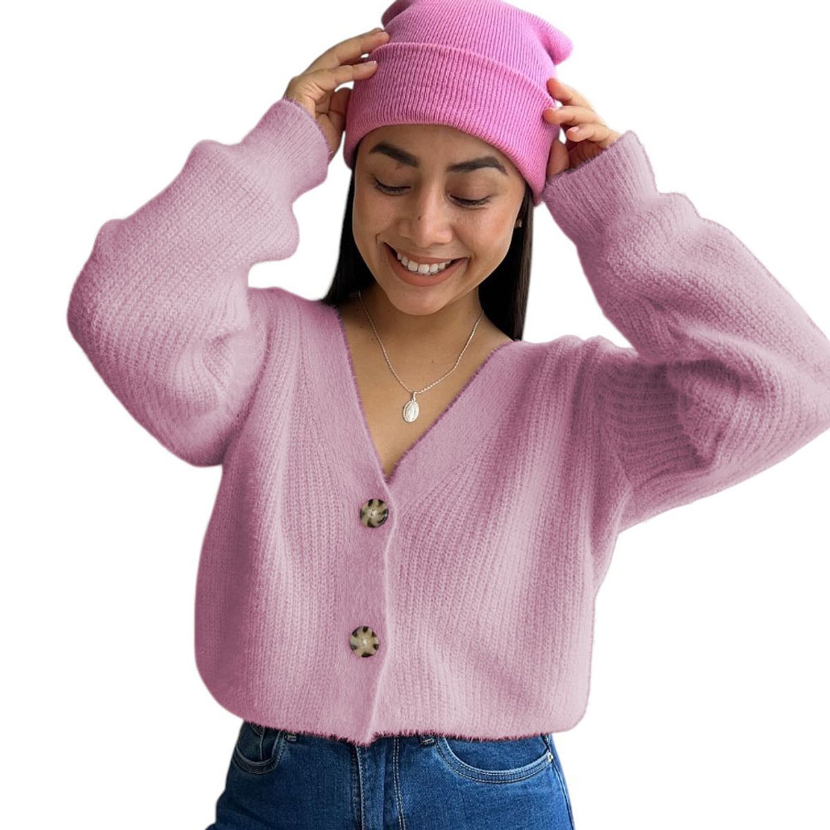 GENERICO - Chompa Abierta Mujer Dralom Peluche 463G-24 Color Yogurt