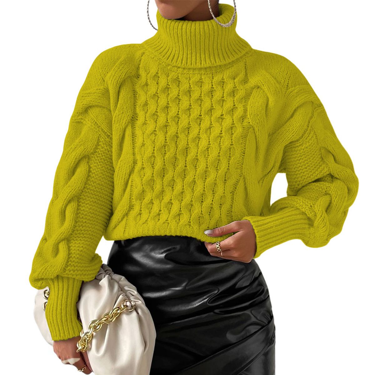 GENERICO - Chompa Mujer 52794153 Doble Cara 40C Sot-28 Color Mostaza