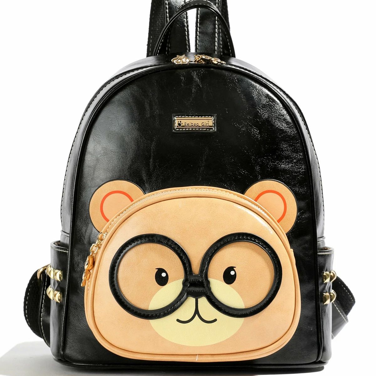 GENERICO - MOCHILA PITON BEAR CUERO PU OSITO  NEGRO