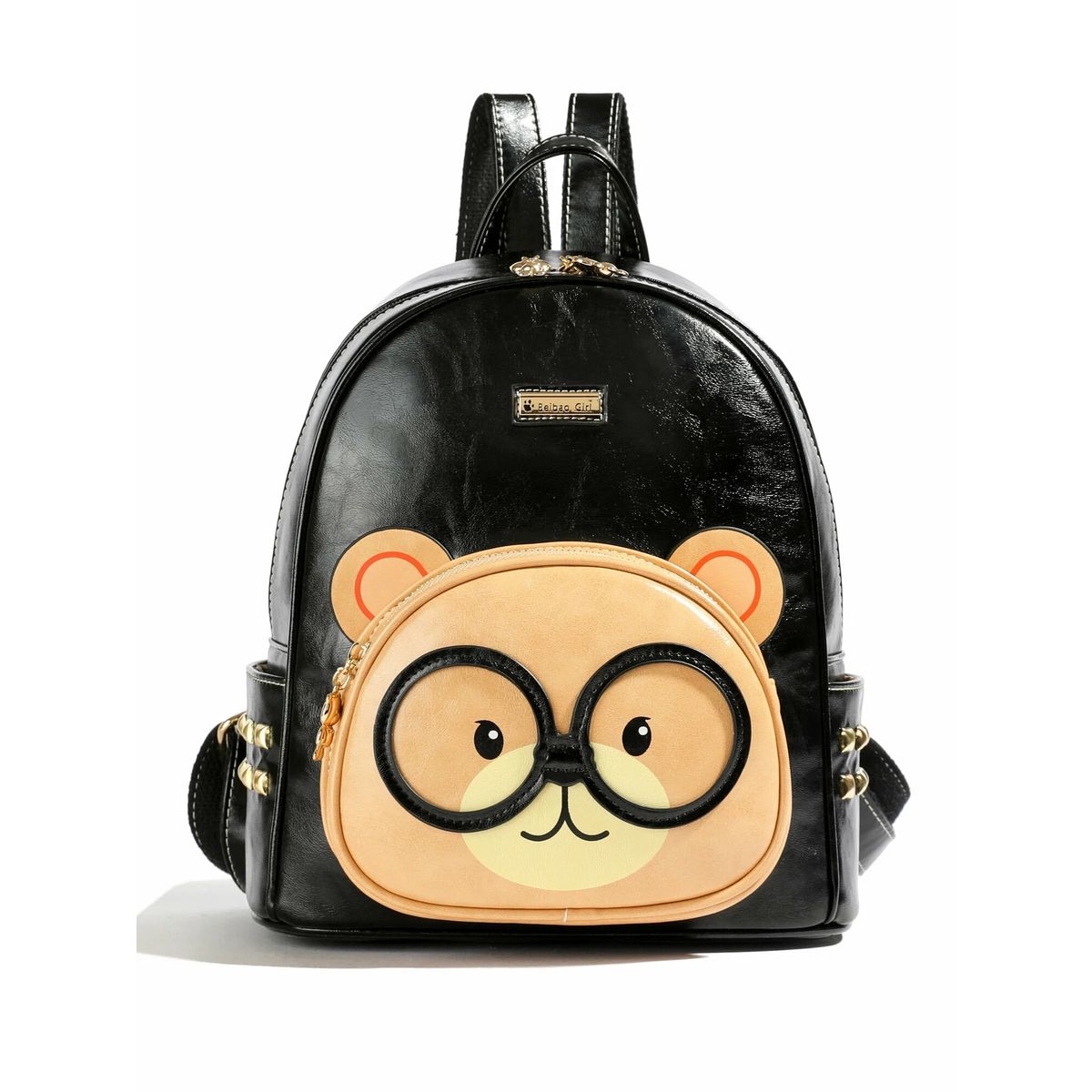 GENERICO - MOCHILA PITON BEAR CUERO PU OSITO  NEGRO