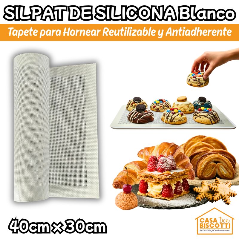 GENERICO - Silpat Microperforado Perforado Blanco Silicona Reutilizable 40x30cm