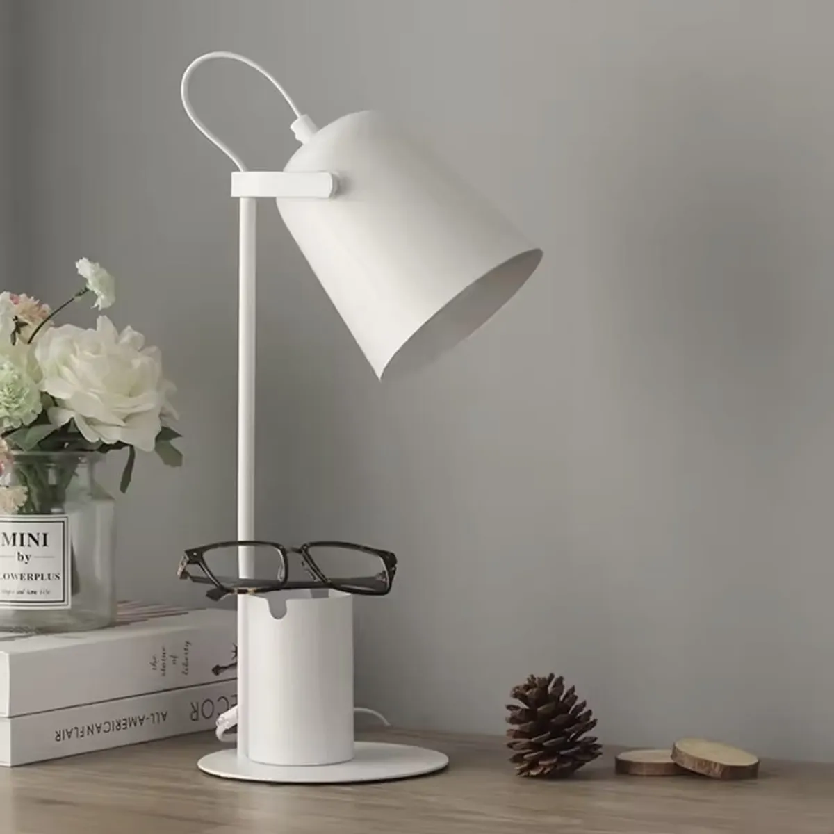 GENERICO - Lámpara de Mesa y Escritorio Blanca Moderna