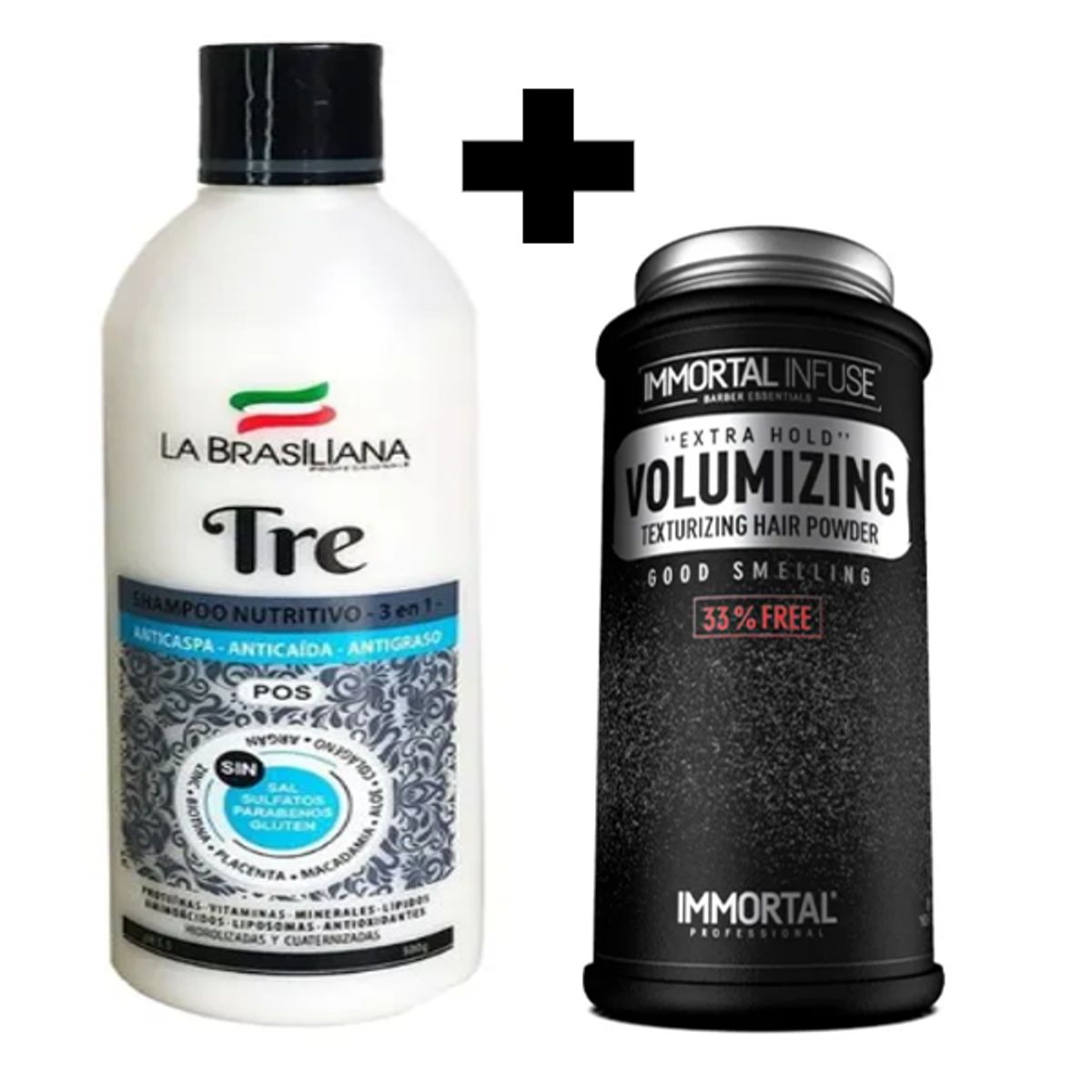 LA BRASILIANA - Pack Shampoo Capilar Tre + Polvo Texturizador Volumizing