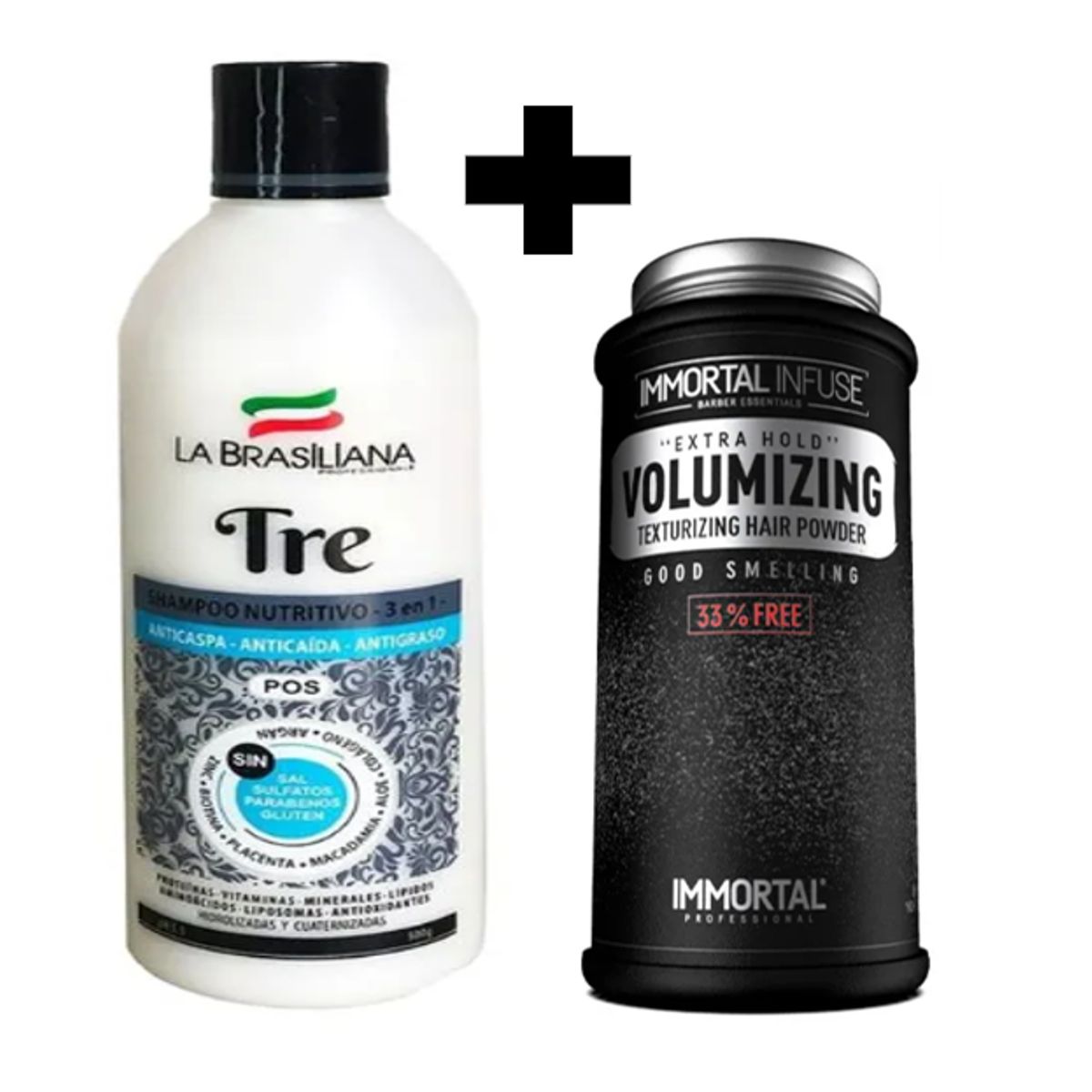 LA BRASILIANA - Pack Shampoo Capilar Tre + Polvo Texturizador Volumizing