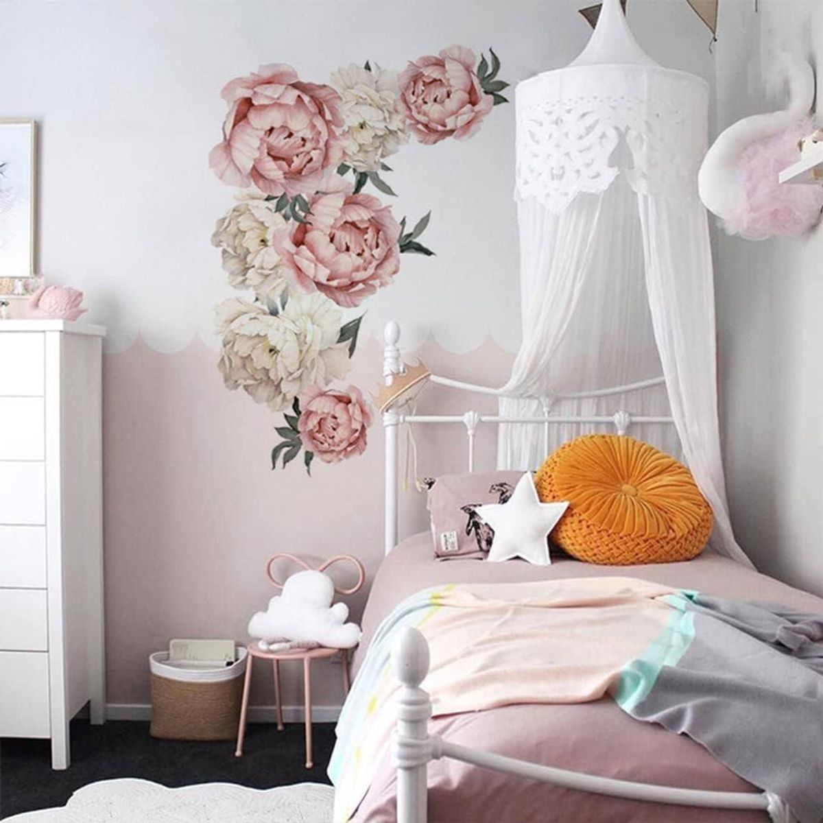 LITTLE BRU ACCESORIOS EXCLUSIVOS - Sticker vinilo autoadhesivo decorativo para pared Rosas