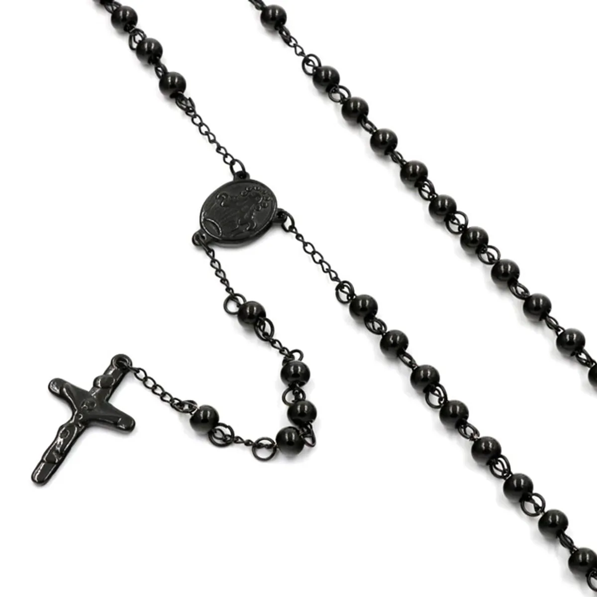 GENERICO - Collar Rosario de Titanio Hombre Inoxidable