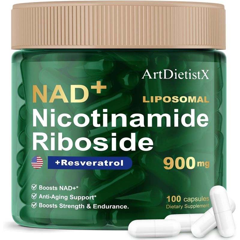 HEALTHY ME - NAD+ 900 mg + Resveratrol – 100 cápsulas de alta pureza certificado