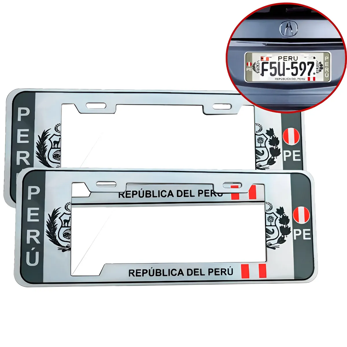 GENERICO - Portaplacas Estilo Europa Universal 2pcs