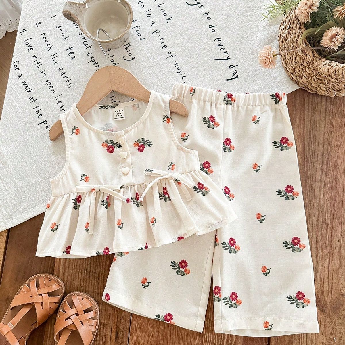 GENERICO - Conjunto Dreamy blusa peplum sin mangas y pantalón a juego