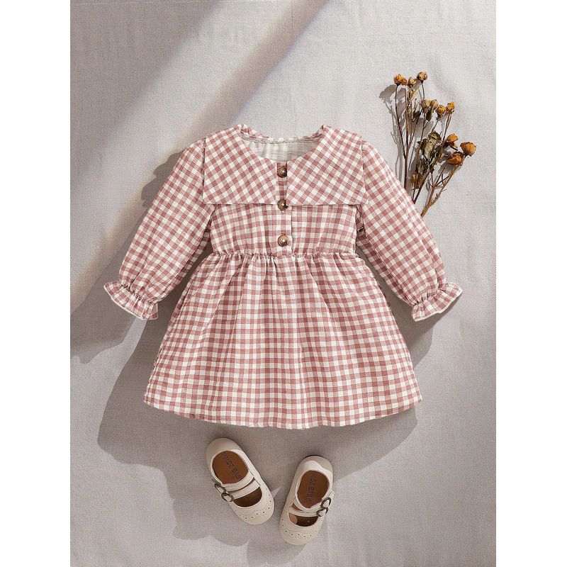 GENERICO - Vestido Hope manga larga con cuadros vichy