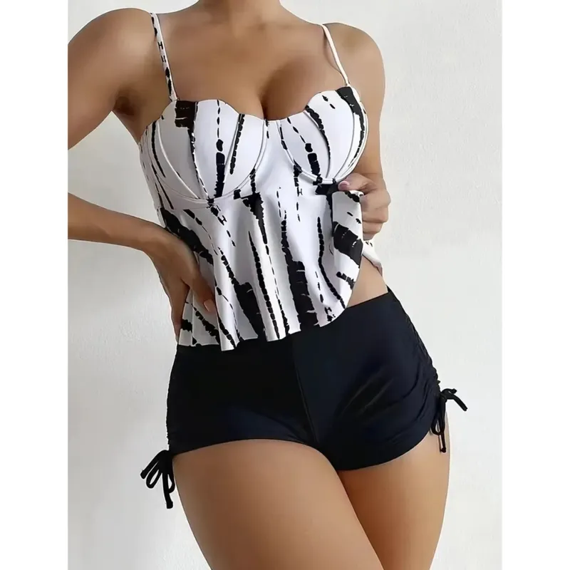 GENERICO - CONJUNTO TANKINI SEXY CON COPA Y FORRO INTERNO