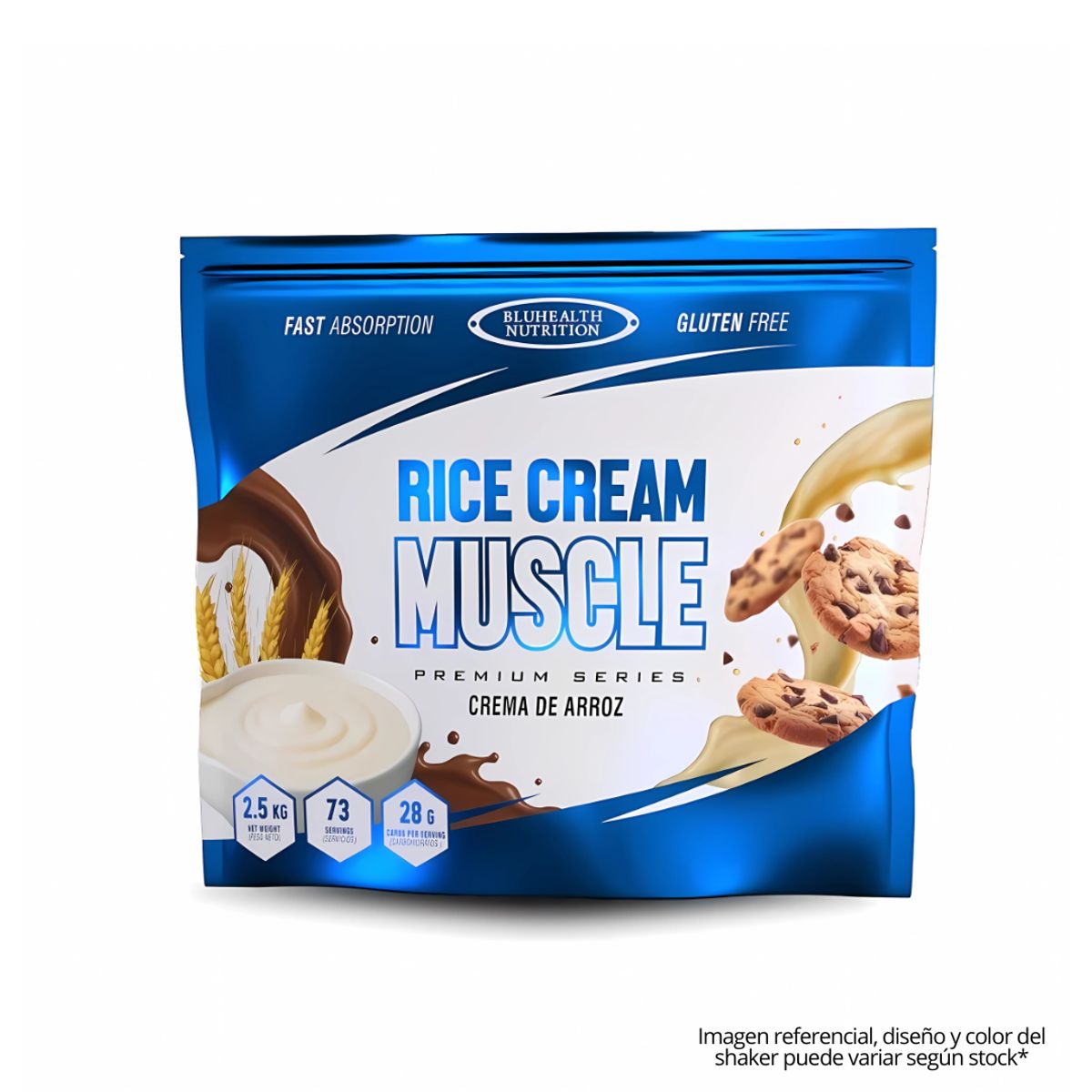 GENERICO - Crema de arroz Bluhealth Nutrition 2.5 kg - Chocolate + Shaker