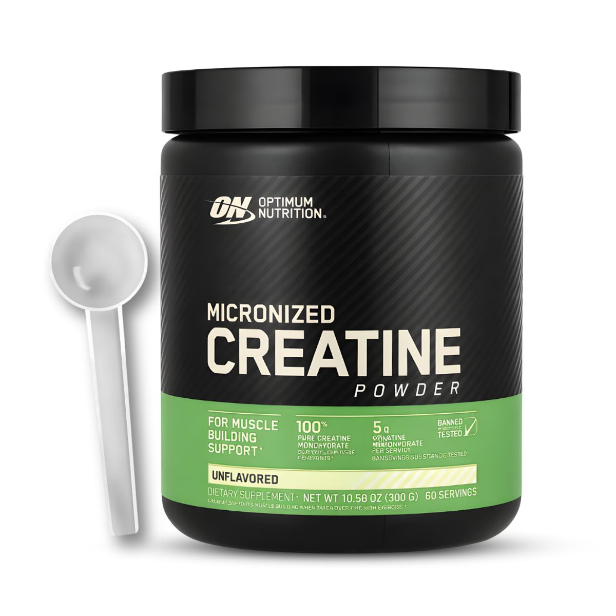 OPTIMUN NUTRITION - Creatina Optimum Nutrition 300 g - Creatina Monohidratada y micronizada + Scoop