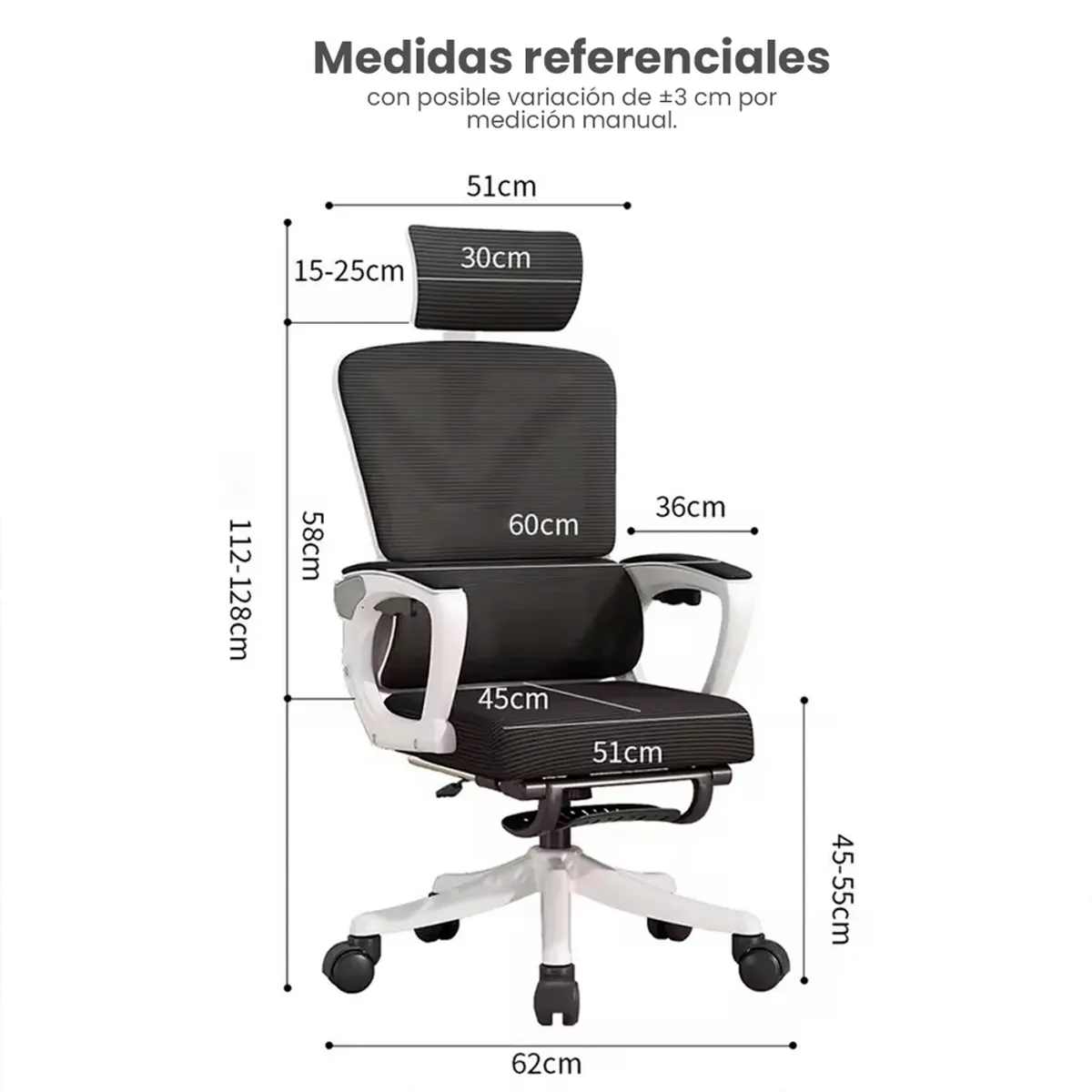 GENERICO - Silla Giratoria Haven C258WR con Reposapiés para Escritorio