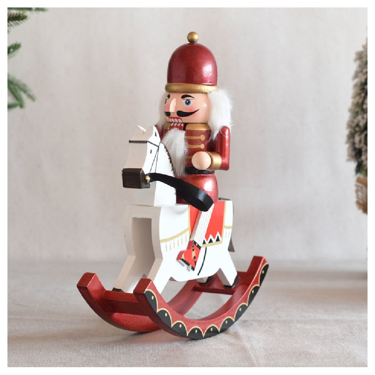 GENERICO - Cascanueces a Caballo 1402A 30cm De Alto Rojo